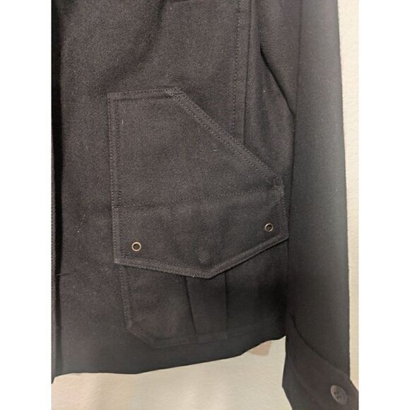 J.Crew Wool Blend Peacoat Size Small Women's Solid Black Casual Dress Coat - Picture 5 of 16